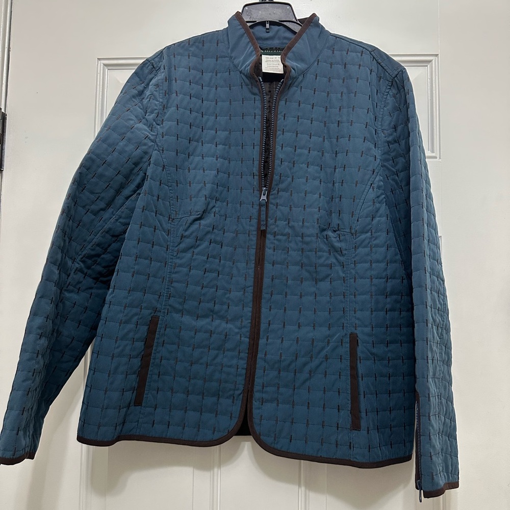 Harve Bernard by Bernard Holtzman Quilted Blue Jacket